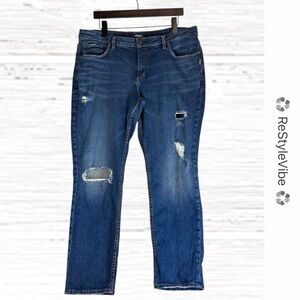 SILVER JEANS CO Women’s Size 16/L27 Denim Sam Boyfriend Style Fit Stretch